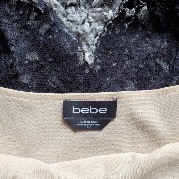 bebe Cutout Lace Twofer Bandage Dress - Picture 6 of 7